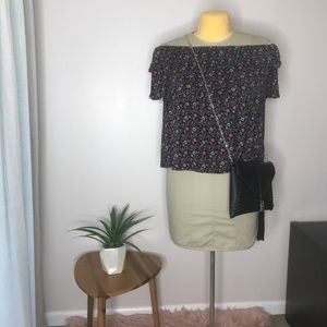 Off the Shoulder Dark Floral Top
